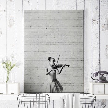 Fotoleinwand Ballerina playing violin
