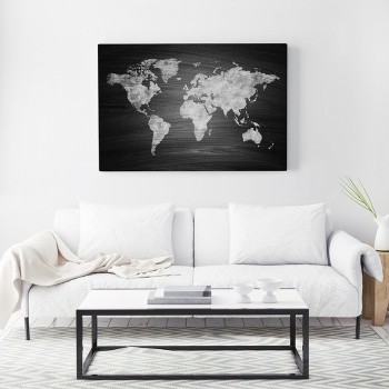 World map black and white